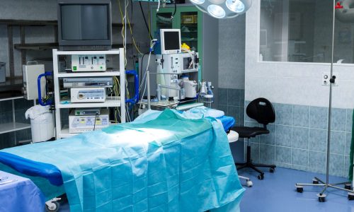 Interior view of operating room in hospital